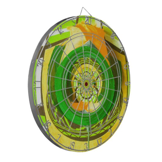 Gouden Elegantie: Mooie Afrikaanse Gele Roos Kunst Dartbord (Voorkant Links)