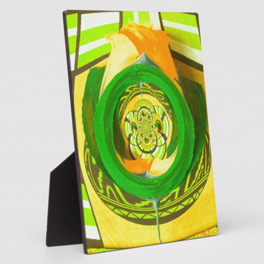 Gouden Elegantie: Mooie Afrikaanse Gele Roos Kunst Fotoplaat (Zijkant)