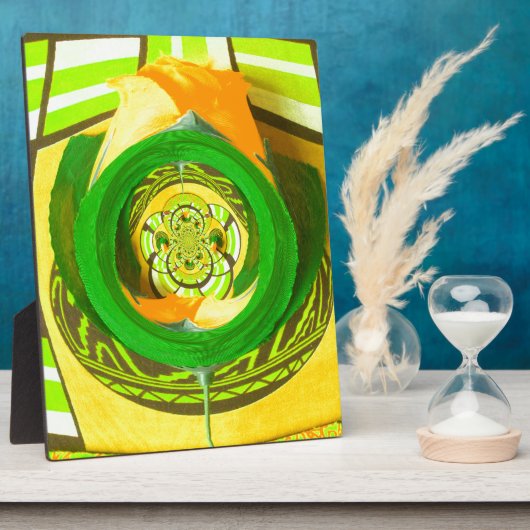 Gouden Elegantie: Mooie Afrikaanse Gele Roos Kunst Fotoplaat (Zijkant)