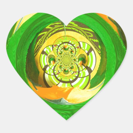 Gouden Elegantie: Mooie Afrikaanse Gele Roos Kunst Hart Sticker (Voorkant)