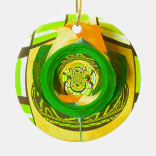 Gouden Elegantie: Mooie Afrikaanse Gele Roos Kunst Keramisch Ornament