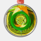 Gouden Elegantie: Mooie Afrikaanse Gele Roos Kunst Metalen Ornament (Voorkant)