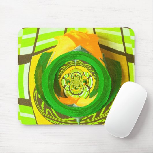 Gouden Elegantie: Mooie Afrikaanse Gele Roos Kunst Muismat (Met muis)