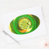 Gouden Elegantie: Mooie Afrikaanse Gele Roos Kunst Ovale Sticker (Envelop)