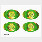 Gouden Elegantie: Mooie Afrikaanse Gele Roos Kunst Ovale Sticker (Vel)