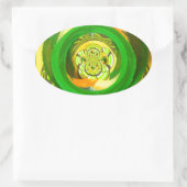 Gouden Elegantie: Mooie Afrikaanse Gele Roos Kunst Ovale Sticker (Tas)