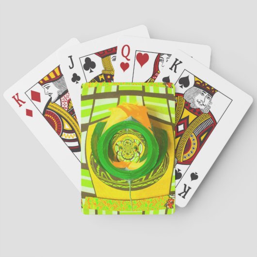 Gouden Elegantie: Mooie Afrikaanse Gele Roos Kunst Speelkaarten (Achterkant)