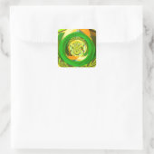 Gouden Elegantie: Mooie Afrikaanse Gele Roos Kunst Vierkante Sticker (Tas)