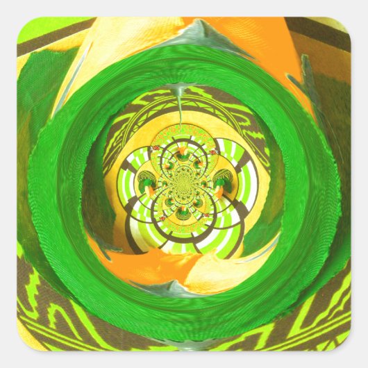 Gouden Elegantie: Mooie Afrikaanse Gele Roos Kunst Vierkante Sticker (Voorkant)