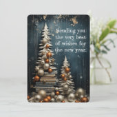 Gouden Elegantie Nieuwjaar Feestdagenkaart (Staand voorkant)