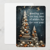 Gouden Elegantie Nieuwjaar Feestdagenkaart (Voorkant / Achterkant)