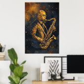 Gouden Elegantie Poster (Thuiskantoor)
