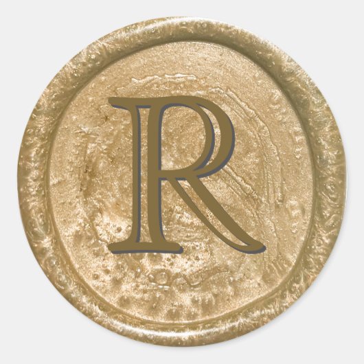 Gouden Elegantie Ronde Sticker (Voorkant)