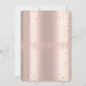 Gouden elegantie, roze gouden sweet sixteen uitnod kaart (Achterkant)
