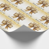Gouden Elegantie: Sweet 16 Crown & Bow Glitter Cadeaupapier (Hoek)