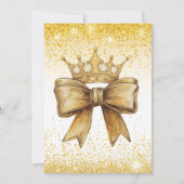 Gouden & Elegantie: Sweet 16 Crown & Bow Kaart (Achterkant)