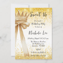 Gouden & Elegantie: Sweet 16 Crown & Bow