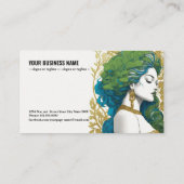 Gouden Elegantie Vrouw Silhouet Amidst Green a1 Visitekaartje (Achterkant)