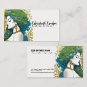 Gouden Elegantie Vrouw Silhouet Amidst Green a1 Visitekaartje (Voorkant / Achterkant)