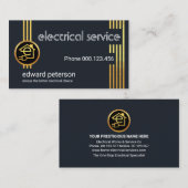 Gouden Elektrische Bedrading Elektricien Visitekaartje (Voorkant / Achterkant)