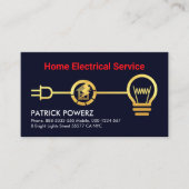 Gouden Elektrische Circuit Thuisbedrading Visitekaartje (Voorkant)
