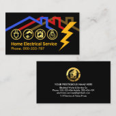 Gouden Elektrische Iconen Rooftop Lightning Visitekaartje (Voorkant / Achterkant)