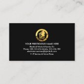 Gouden Elektrische Iconen Rooftop Lightning Visitekaartje (Achterkant)