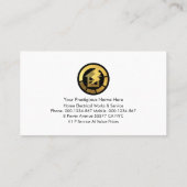 Gouden Elektrische Lightning Bolts Elektricien Visitekaartje (Achterkant)