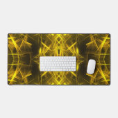 Gouden Elektrische Plasma Fractale Kunst Bureaumat (Keyboard & Muis)