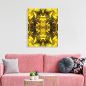 Gouden Elektrische Plasma Fractale Kunst Canvas Afdruk (Insitu (Woonkamer))