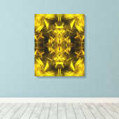 Gouden Elektrische Plasma Fractale Kunst Canvas Afdruk (Insitu (Houten vloer))