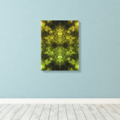 Gouden Elektrische Plasma Fractale Kunst Canvas Afdruk (Insitu (Houten vloer))