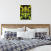 Gouden Elektrische Plasma Fractale Kunst Canvas Afdruk (Insitu (Slaapkamer))