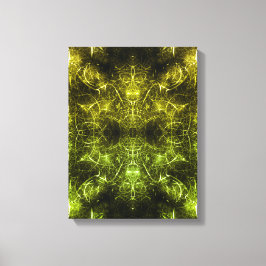 Gouden Elektrische Plasma Fractale Kunst Canvas Afdruk