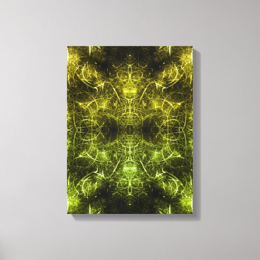 Gouden Elektrische Plasma Fractale Kunst Canvas Afdruk (Voorkant)