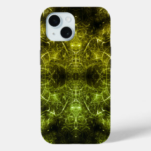 Gouden Elektrische Plasma Fractale Kunst iPhone 15 Case