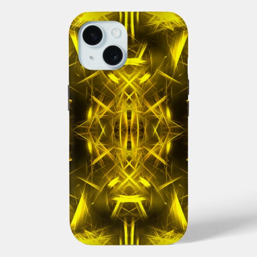 Gouden Elektrische Plasma Fractale Kunst Case-Mate iPhone Case (Achterkant)
