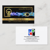 Gouden Elektrokring Blauwe Bliksem Visitekaartje (Voorkant / Achterkant)