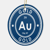 Gouden Element Blauw Keramisch Ornament (Links)