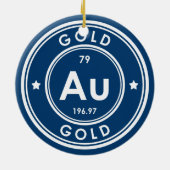 Gouden Element Blauw Keramisch Ornament (Achterkant)