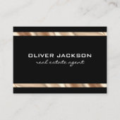 Gouden Elite Trim Zwart Visitekaartje (Voorkant)