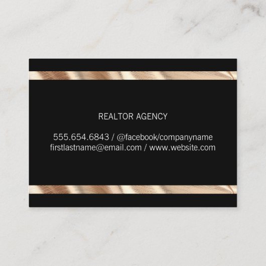 Gouden Elite Trim Zwart Visitekaartje (Achterkant)