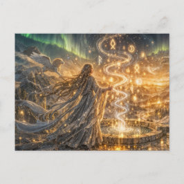 Gouden Elven Fantasie Licht Impressionistische Fan Briefkaart