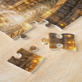 Gouden Elven Fantasie Licht Impressionistische Fan Legpuzzel (Zijkant)