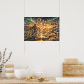 Gouden Elven Fantasie Licht Impressionistische Fan Poster (Keuken)