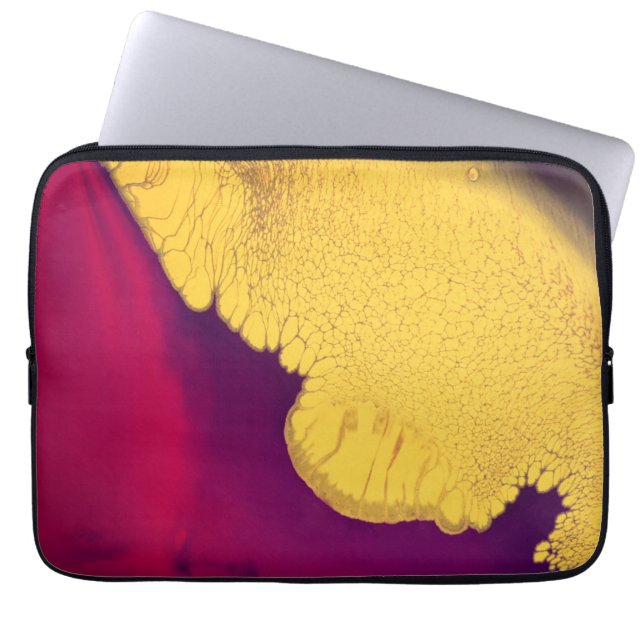 Gouden Ember Abstract Laptop Sleeve (Voorkant)