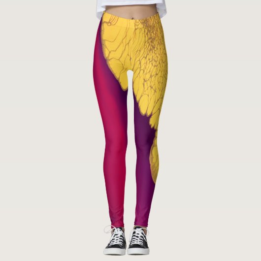 Gouden Ember Abstract Leggings (Voorkant)
