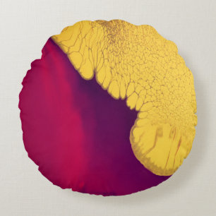 Gouden Ember Abstract Rond Kussen