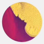 Gouden Ember Abstract Ronde Sticker (Voorkant)