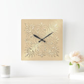  Gouden Embossed Look Vierkante Klok (Huis)